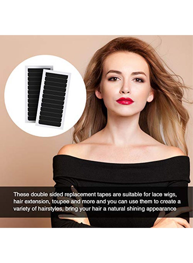 120 Pcs Black Hair Extension Tape Tabs Bulk Double Sided Strong Adhesive Hair Tape in Extension Replacement Wig Strip Waterproof Beauty Tool for Lace Wigs Toupee Hairpiece Supplies - Image 4